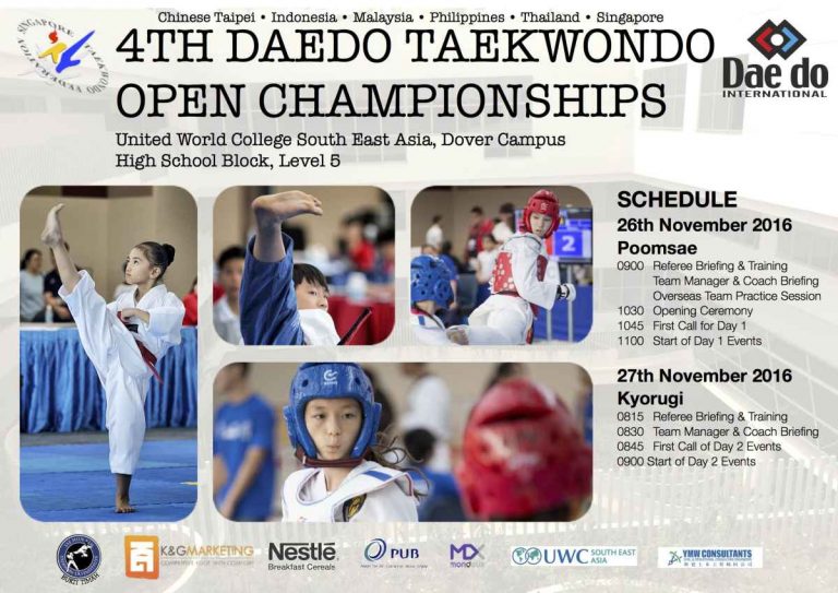 Program & Fixtures for 4th Daedo Championships