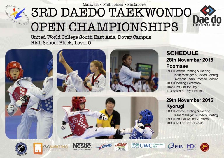 Programme & Fixtures for 3rd Daedo Open